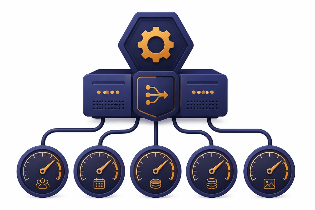 OpenAI API rate limit measurements API gateway with five rate limit gauges