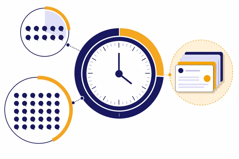 Circular day dial with three message quota counters around it.