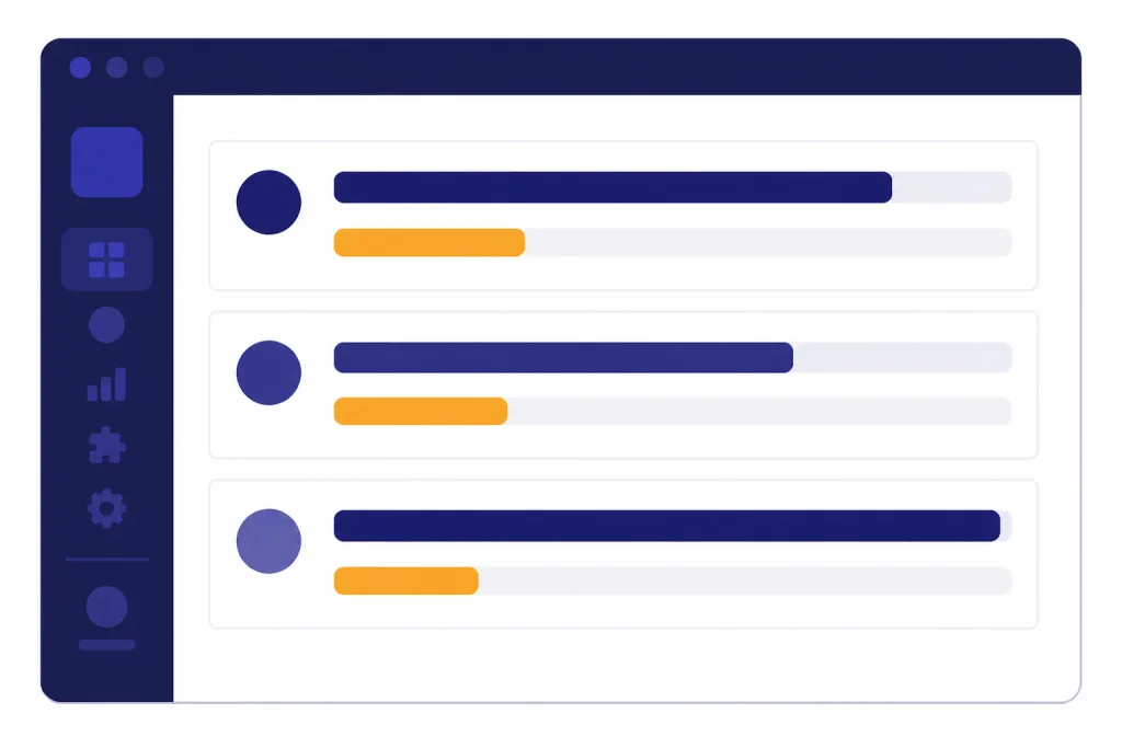 Developer dashboard with three model rows showing long context bars and shorter output bars.
