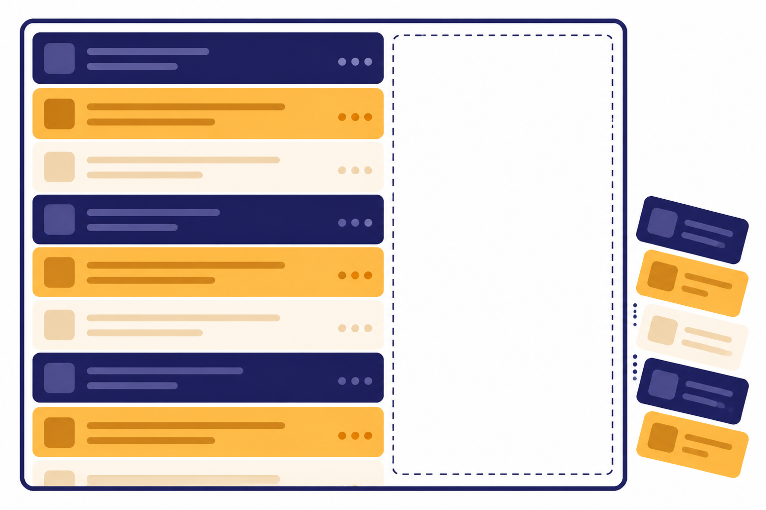 Context window frame is filled with prompt tiles, reserved answer space, and overflow tiles outside.