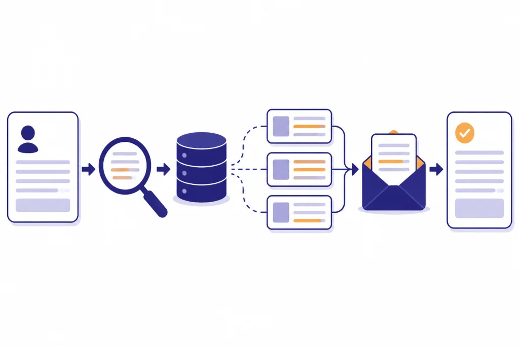 Step-by-step RAG flow from question to retriever, vector store, passages, prompt, and answer.